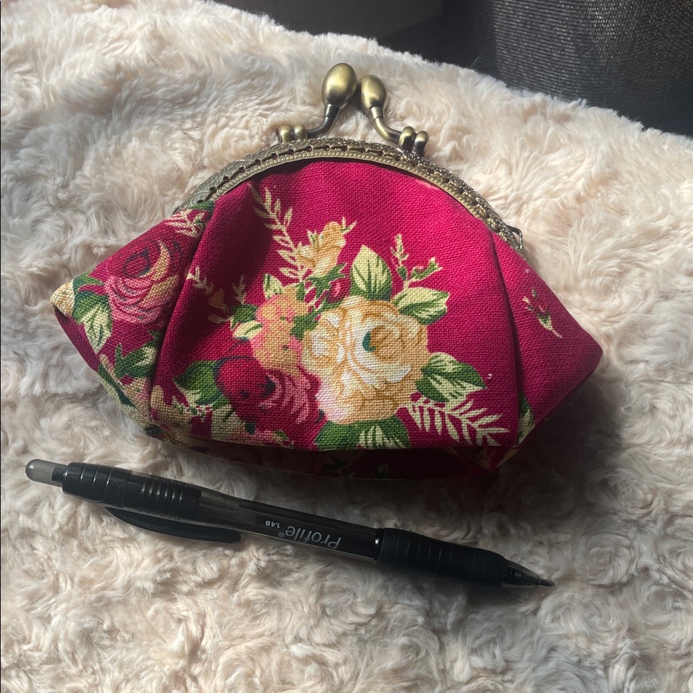 Floral Red Clutch Bag